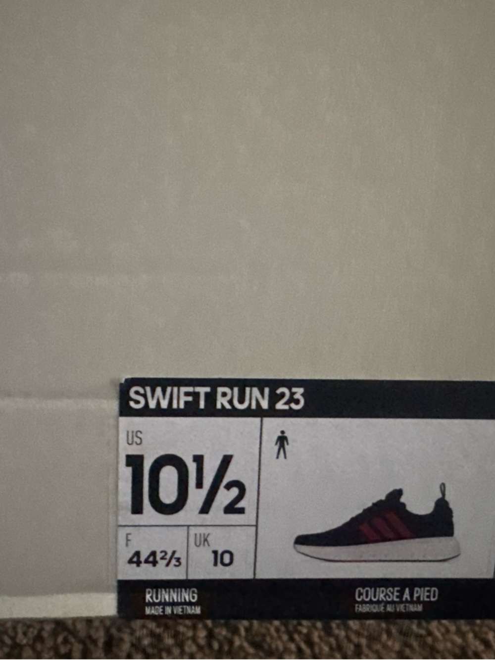 adidas Swift Run 23 Men's Running Shoes - Black with Red Stripes